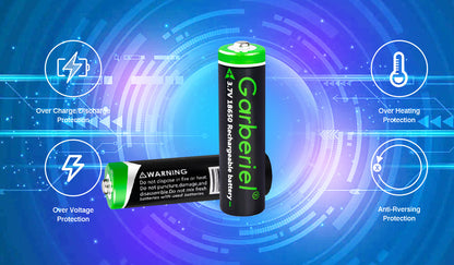 8PC 18650 3000mAh Rechargeable Li-ion Button Top Battery