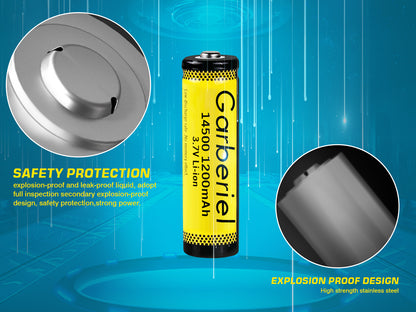 10pcs Garberiel 14500 AA Battery 3.7V Lithium Battery