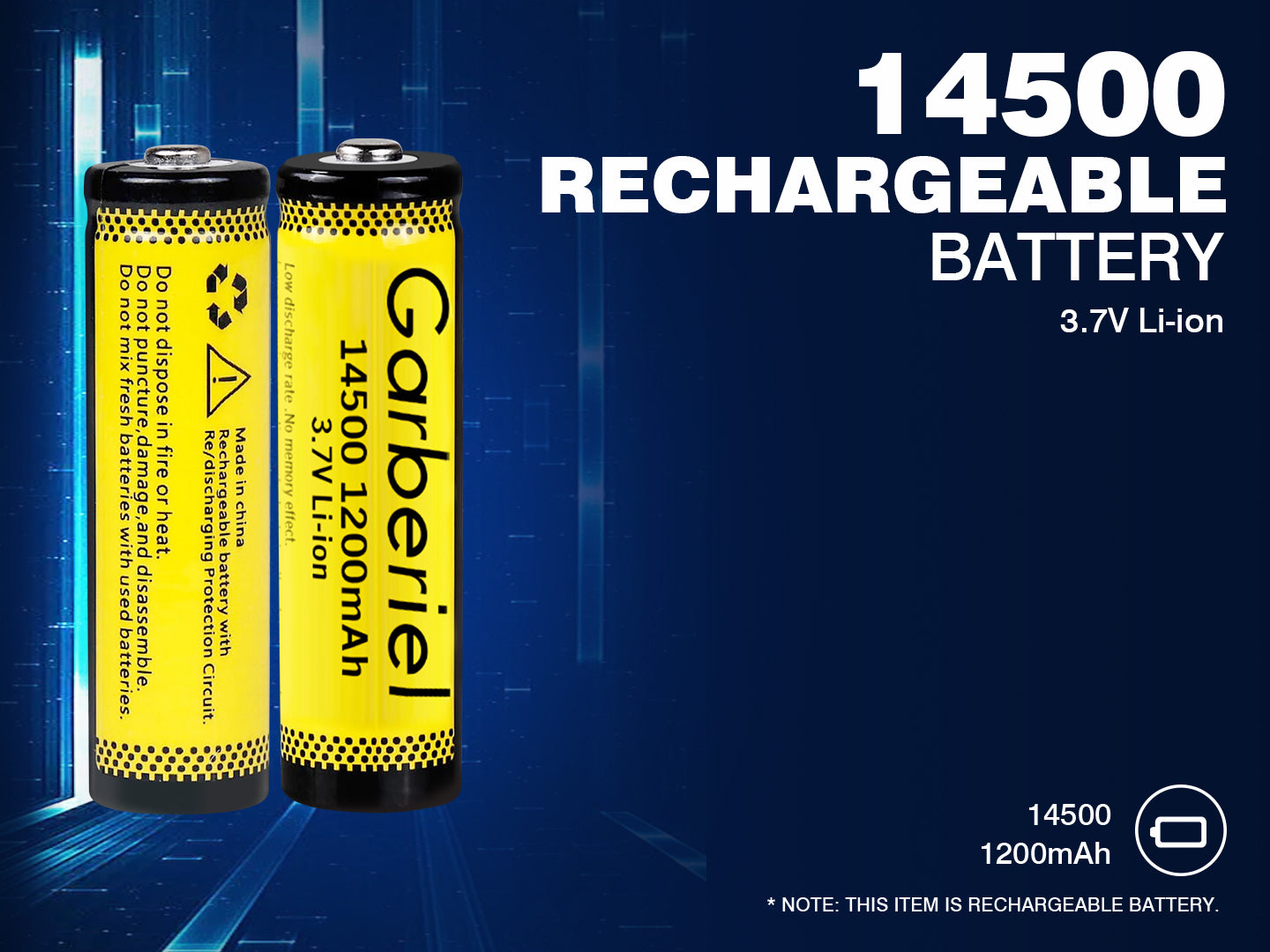 10pcs Garberiel 14500 AA Battery 3.7V Lithium Battery