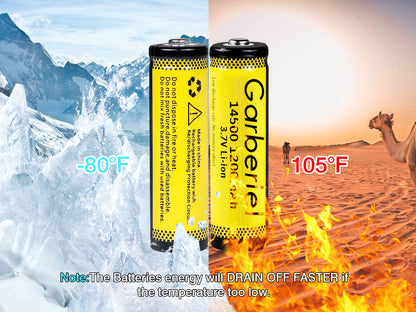10pcs Garberiel 14500 AA Battery 3.7V Lithium Battery