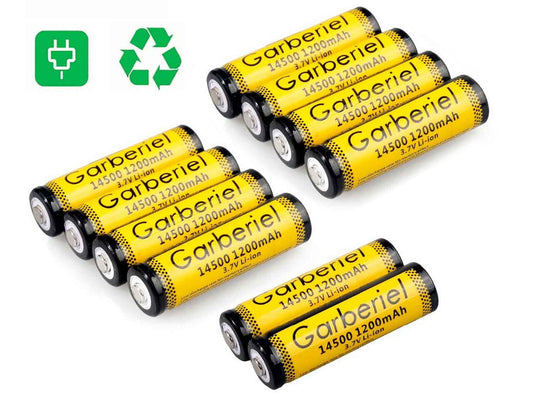 10pcs Garberiel 14500 AA Battery 3.7V Lithium Battery