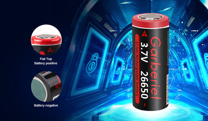 4 PCS 3500mah 3.7V Rechargeable 26650 Flat Top Battery