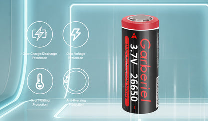 4 PCS 3500mah 3.7V Rechargeable 26650 Flat Top Battery