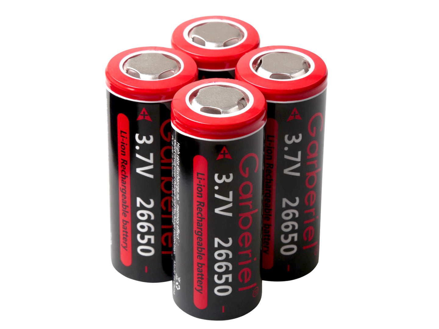 4 PCS 3500mah 3.7V Rechargeable 26650 Flat Top Battery