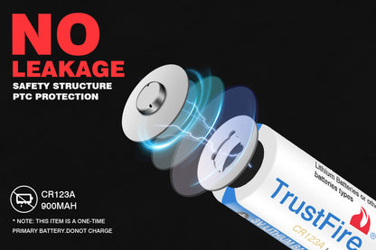 10pcs TrustFire 3V CR123A Disposable Batteries