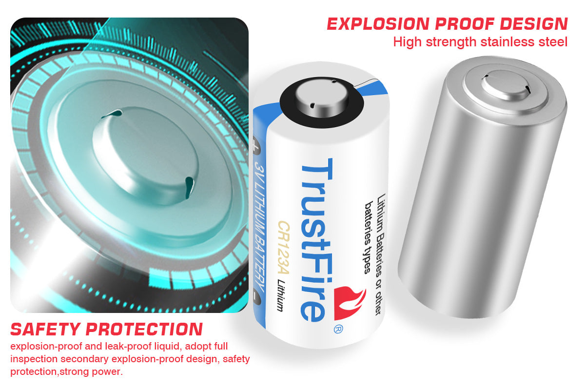 10pcs TrustFire 3V CR123A Disposable Batteries