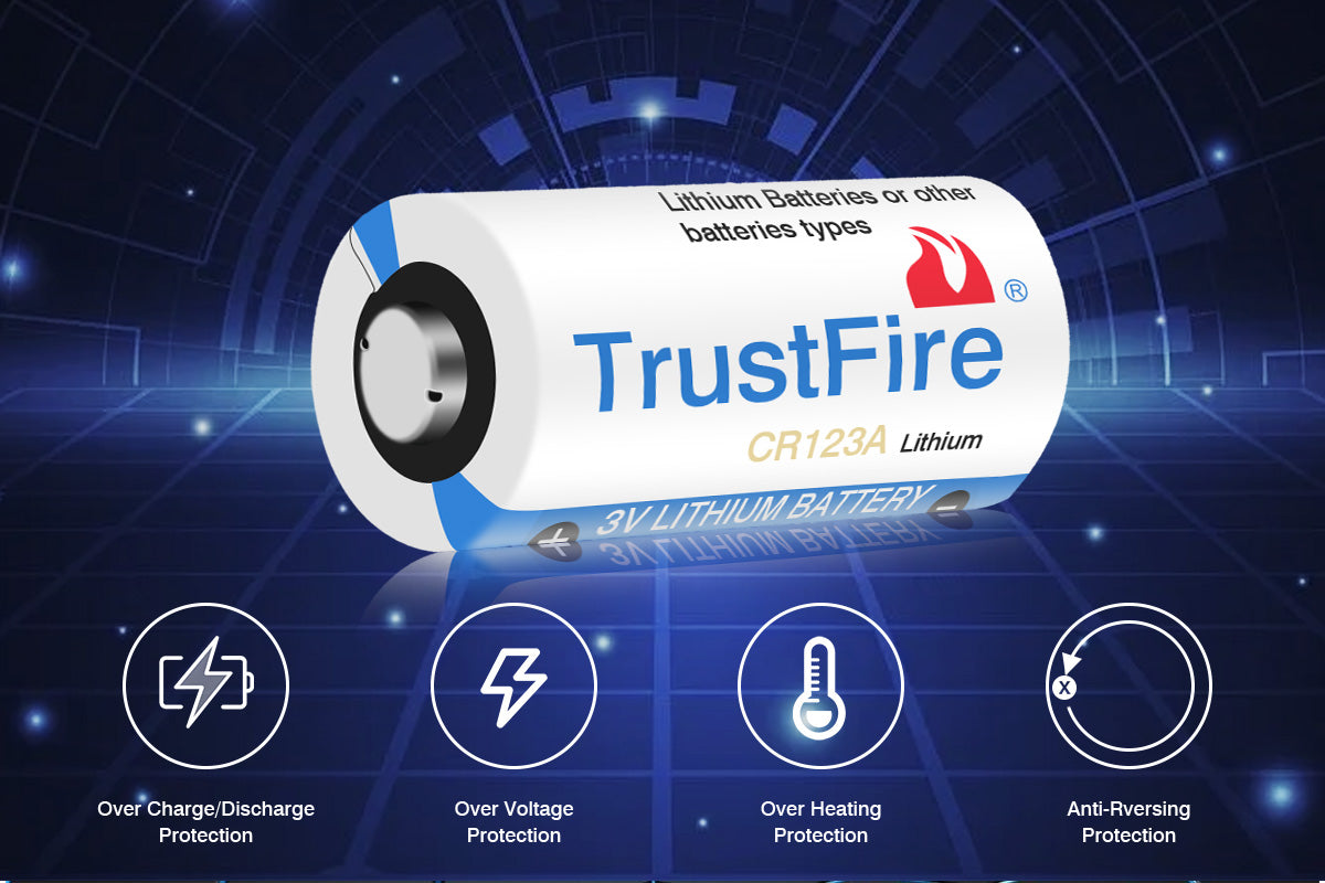 10pcs TrustFire 3V CR123A Disposable Batteries