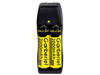 2pc 18650 Rechargeable Battery 2000mAh with US Dual Charger