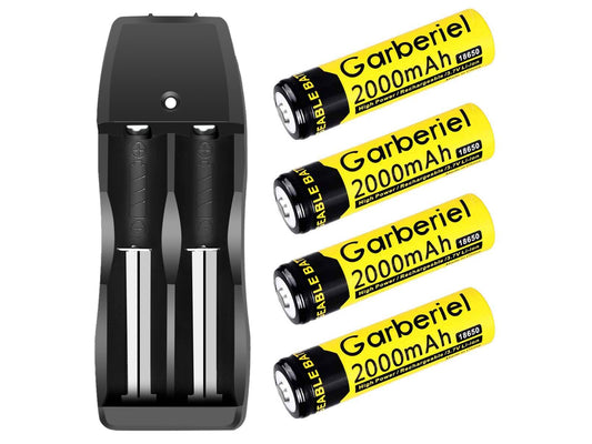 4 Pack 18650 Rechargeable Battery & Dual Battery Charger